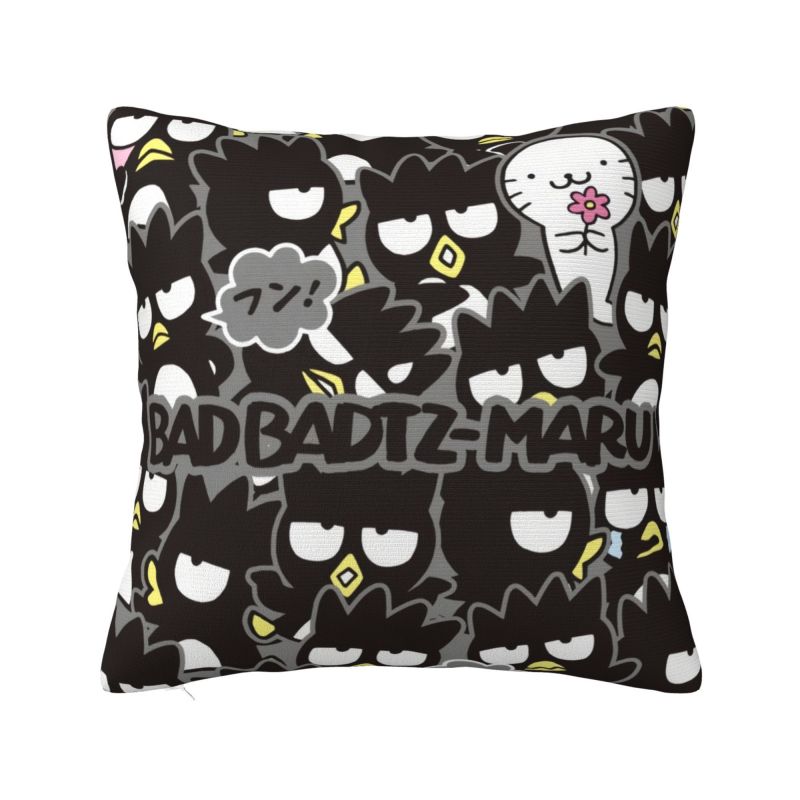 Пользовательская мультяшная наволочка Sanrio Badtz Maru 45x45 см Аниме Милый Пингвин Бархатная Милая Подушка-плед Чехол для Подушки Домашний Декор