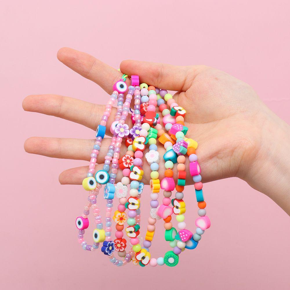 Colorful for Keys Pearl Rope Phone Case Hanging Cord Phone Lanyard Mobile Phone Chain Soft Clay