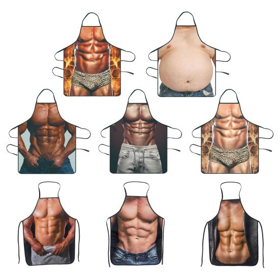 Funny Sleeveless Apron for Men Creative Cooking Apron with Adjustable Waist Ties White Elephant Gifts Holiday Aprons