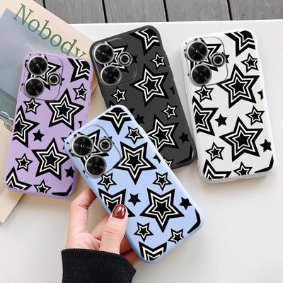 Мягкий силиконовый чехол с классным принтом звезд для Samsung A55 A35 M35 S24 Xiaomi Redmi Note 13 Pro 14 Poco C65 iPhone Huawei Honor Realme Camera Противоударный чехол
