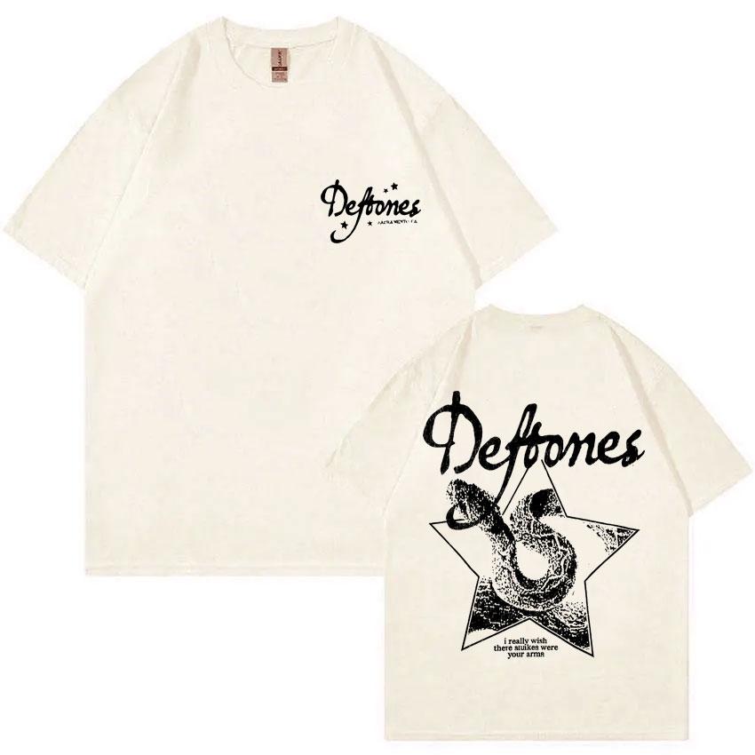 Музыкальная группа Deftones Частная Музыкальная Графическая Футболка Змеиный Принт Футболки Унисекс Женская Повседневная Хлопковая Винтажная Футболка Оверсайз Футболка
