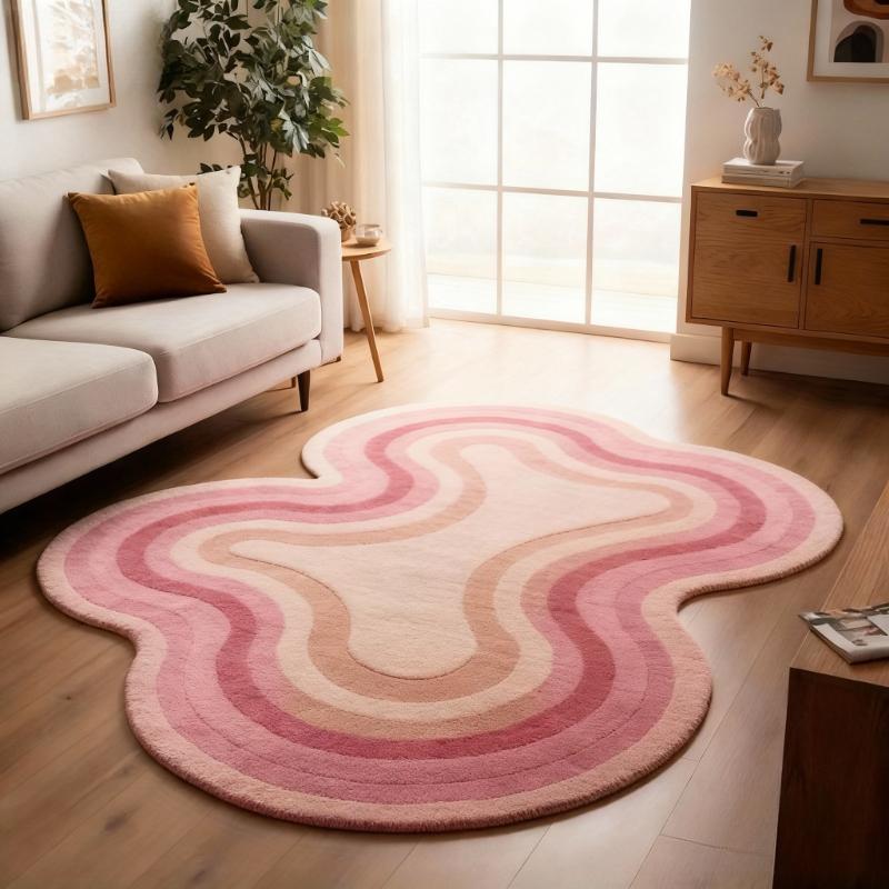 Irregular Shape Carpets for Living Room Fluffy Soft Lounge Dopamine Floor Mat Large Area Bedroom Decor Carpet Thickend Plush Rug