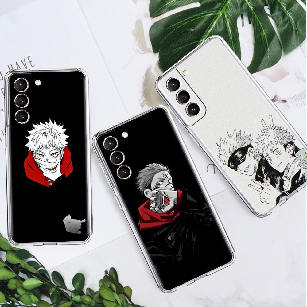 Милый прозрачный чехол с изображением аниме Jujutsu Kaisen для Samsung Galaxy S22 S20 FE S21 S10 S9 Plus Note 20 Ultra 10 Lite, прозрачный чехол для телефона