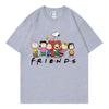 Snoopy Friends Cartoon Anime Women T-shirt Summer Short Sleeve 100% Cotton Men Tee Shirts Tops 2025 New Fashion Couple Clothing