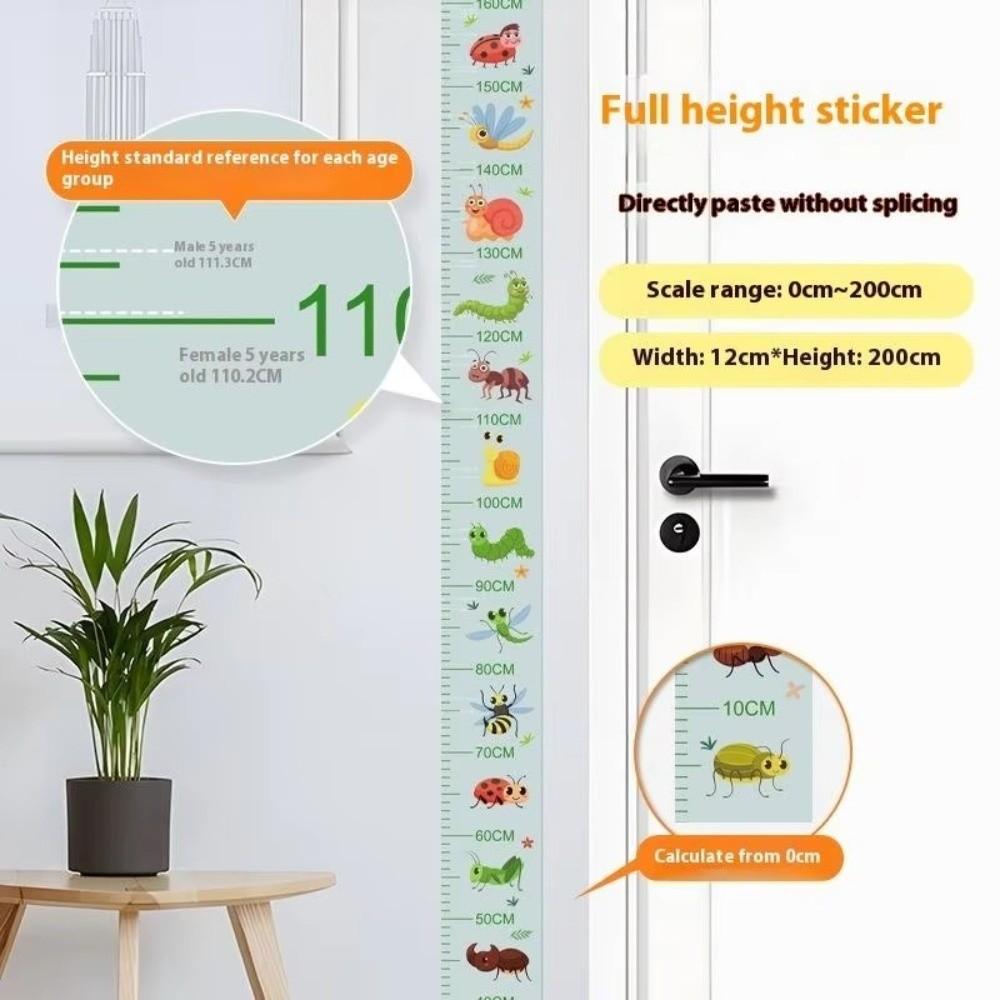 Self-adhesive Child Growth Chart Waterproof Height Measuring Tape Growth Chart Sticker  for Toddler