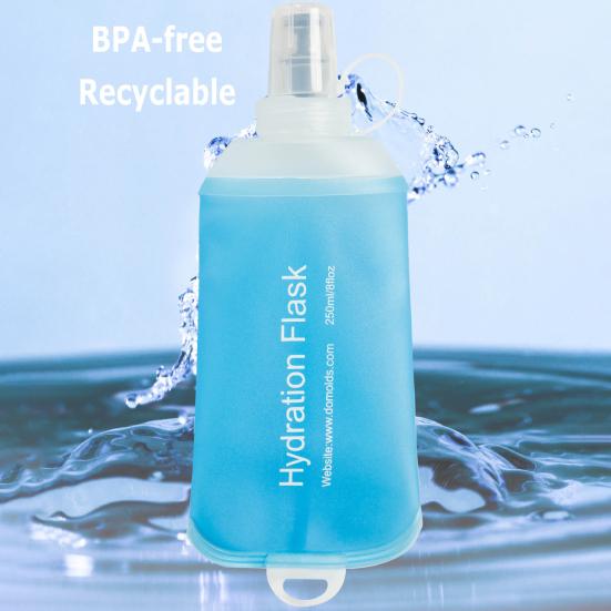 Soft Flask Water Bag Food-grade Collapsible Hydration Pack Bottle Reusable Leakproof Outdoor Water