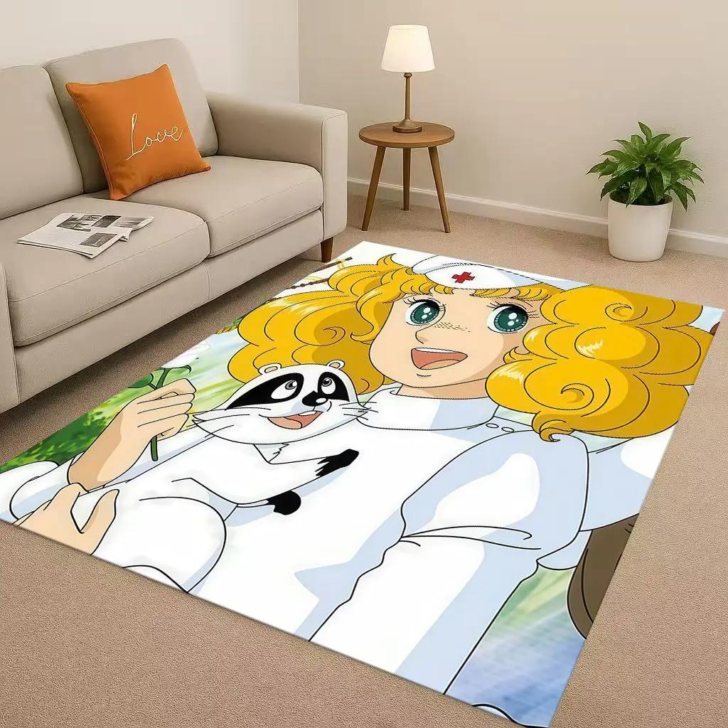 Retro Candy Candy Sweet Girl Cartoon Room Non-Slip Area Rug Soft Carpet for Bedroom Playroom Sofa,Easy Clean Home Decor Doormat