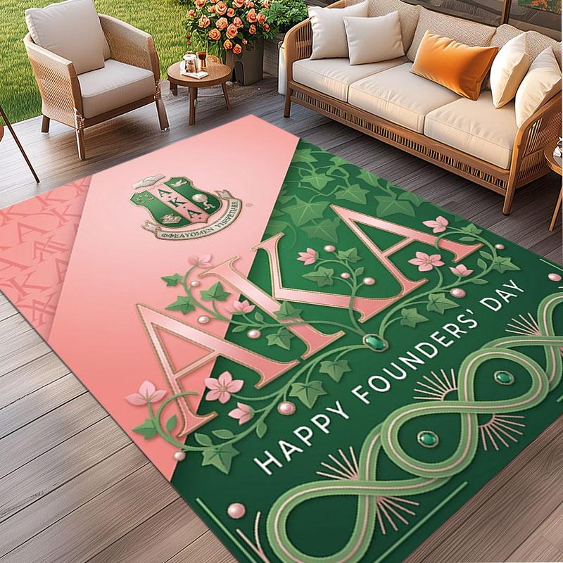 Alpha Kappa Alpha Print Rug, Washable Floor Carpet, For Entryway Dorm Laundry Room Office Study, Home Decor Birthday Christmas Gift
