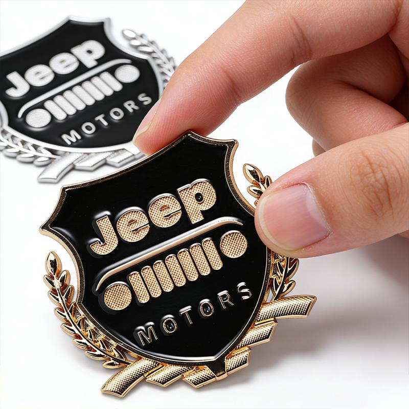 2Pcs Metal Emblem Sticker Car Badge Decoration Decals For Jeep Wrangler Rubicon Renegade Compass Grand Cherokee Patriot Liberty