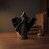 Gothic Faceless Figurine 3D Printed Skeleton with Cloak, Statue, Spooky Tabletop Creepy Shelf Figurines Sculpture Black Robe, Mysterious Character