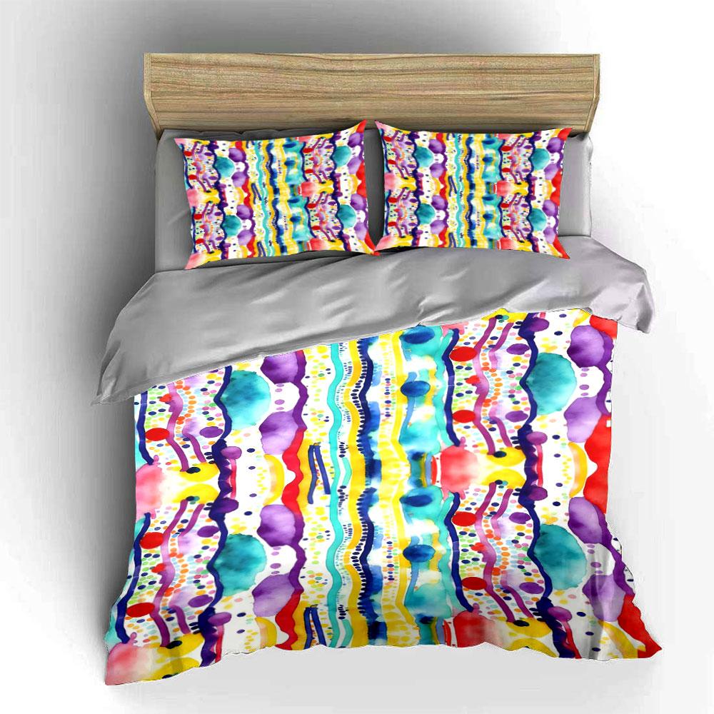 Colorful wavy stripes. Bedding sets Duvet cover sets Duvet covers Pillowcases(1 * Duvet Cover 2 * Pillowcases, without duvet insert)