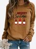 Autumn and Winter Women's Christmas Theme Printing Sweater Round Neck Long Sleeve Casual Sweatshirt Plus Size Top