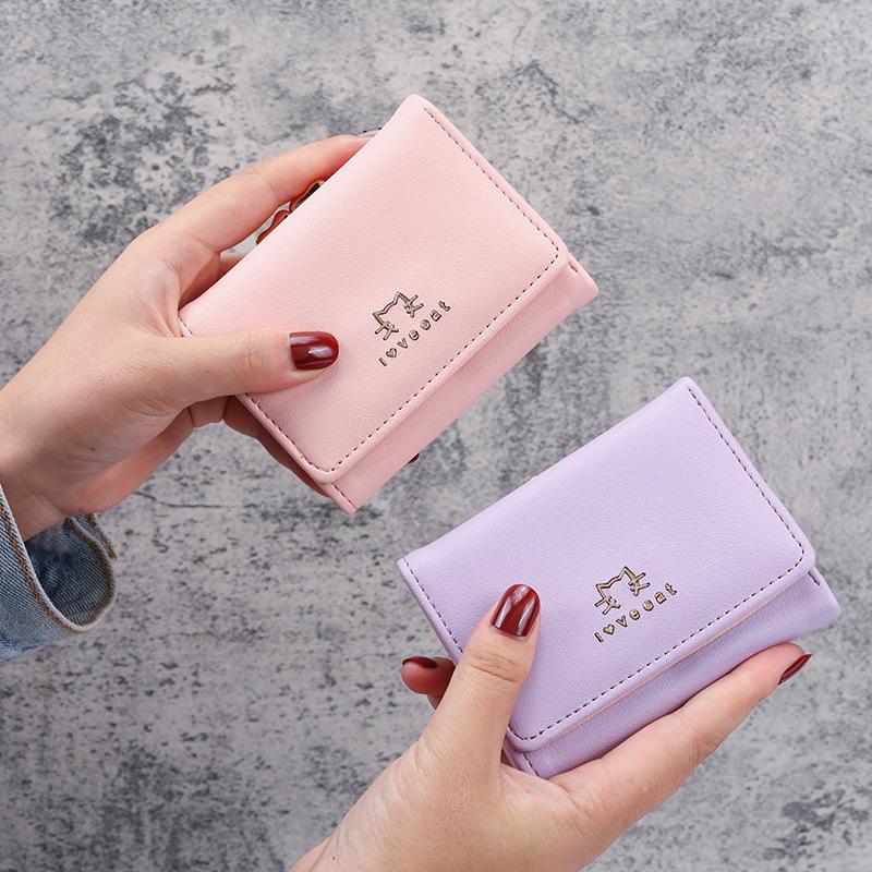 Женский короткий кошелек 2020 года — простая мода, студенческий стиль, японский и корейский кошелек из искусственной кожи для монет