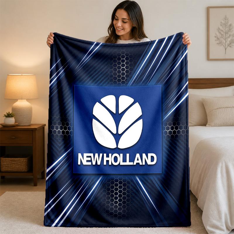 New Holland Print Flannel Blanket Cozy Lightweight Plush Throw Blanket For Bed Sofa Household Use