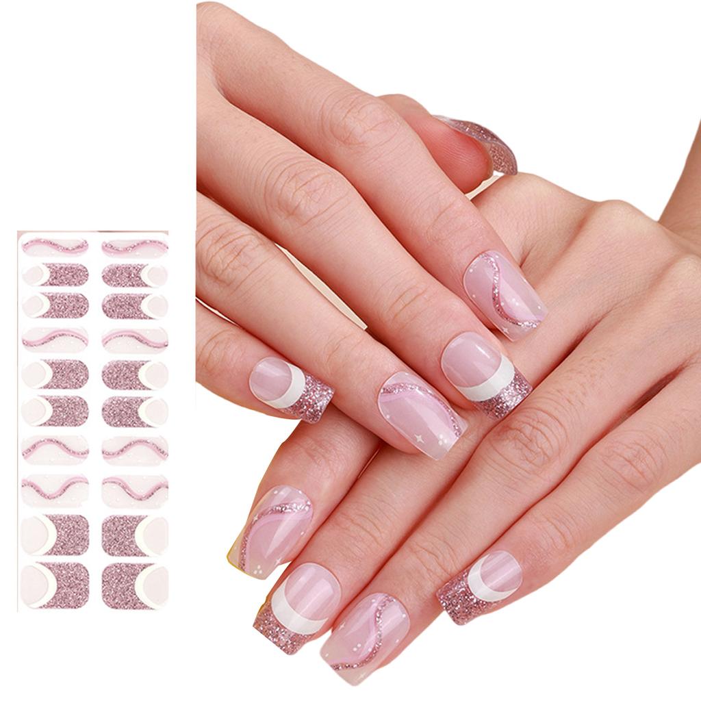 Полуотвержденные гелевые наклейки для ногтей, УФ-лампы, полоски для лака для ногтей, модные гелевые полоски для ногтей, украшения для вечеринок