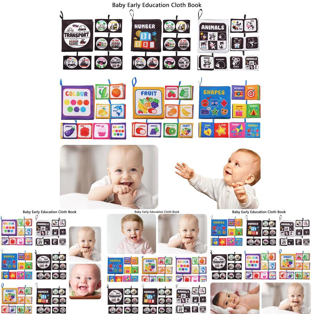 Прочный Моющийся Детский Тканевый Книжный Набор Игрушек Для Раннего Обучения И Интерактивной Игры Устойчивый К Разрывам И Издающий Звуки