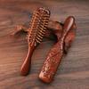 Golden Silk Sandalwood Narrow Air Bag Comb Gua Sha Scalp Massage Comb Quality Hair Comb