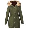 Зимнее женское пальто с меховым воротником и капюшоном, сохраняющее тепло, длинное пальто, пальто