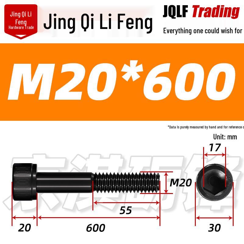 M20-M27 High Strength Blackened Hex Socket Head Cap Screw with Knurled Cylindrical Half Thread