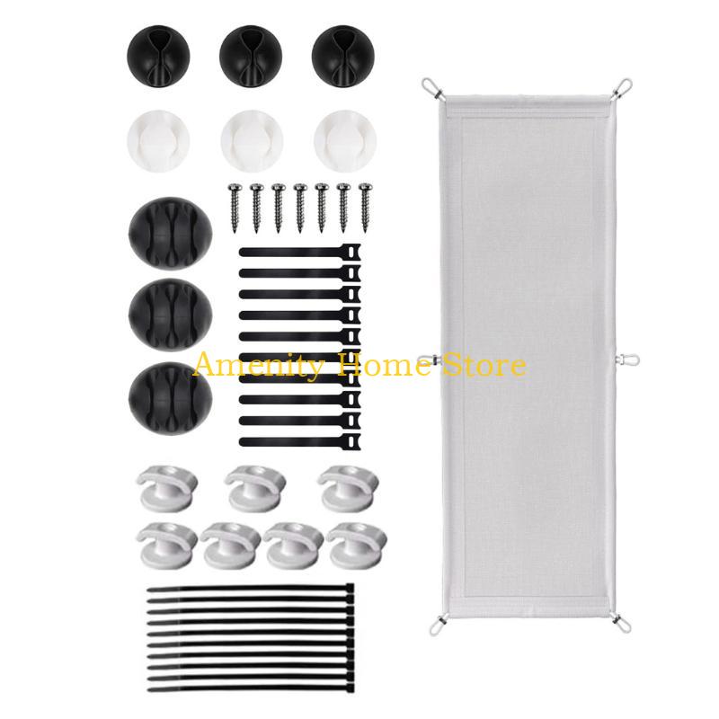 F26C Under Desk Cable Management Pocket Efficient Under Desk Wire Organizers Storage Holder for Secure and Neat Spaces