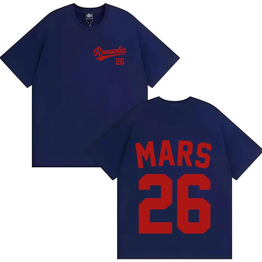Singer Bruno Mars Harajuku Letters Print Tshirt Men Women Aesthetic Double Sided Print 90s Cotton Oversized Short Sleeve Tshirt