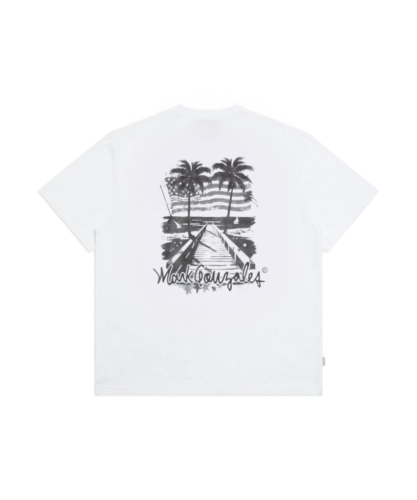 MARK GONZALES California Palm Tree Short Sleeve T-Shirt - White