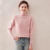Autumn-Winter Women's Cashmere Sweater: Solid Color, Half High Roll Neck, Seven Stitches, Double Strand, Thickened Design