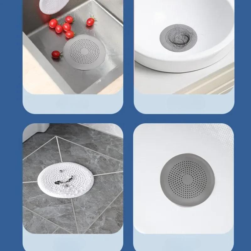 Sink Anti-clogging Silicone Floor Drain Cover Bathroom Shower Drain Hair Anti-clogging Filter Sewer Filter Kitchen Accessories