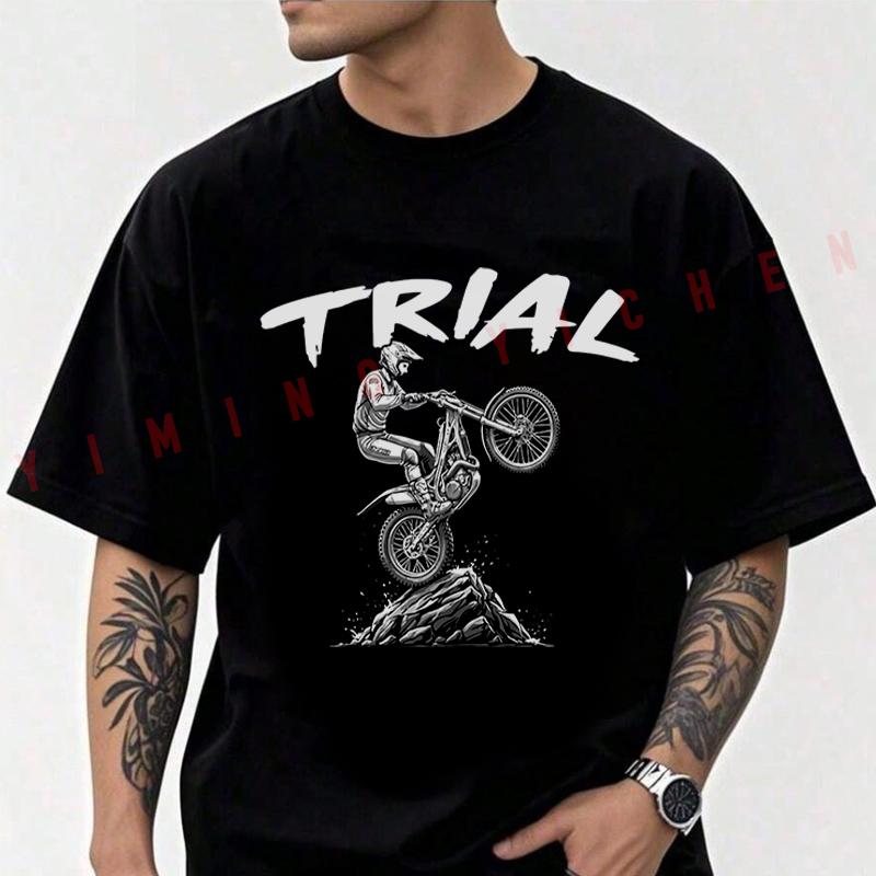 Trial Extreme Moto Acrobatic Motorsport Motorbike Men's Fashion T-shirt Moto Cotton Casual Summer Comfortable Short Sleeve Tops