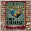 [Q9196] - Металлическая табличка в стиле ретро «The Cock Inn» (свободный дом) - 20x15 см