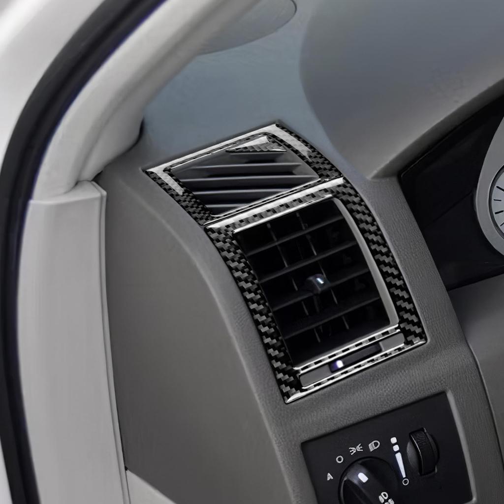 AIRSPEED Carbon Fiber Interior Customization Accessories for Chrysler 300C Generation Includes Dashboard Air Conditioning Vent Stickers and Side Vent
