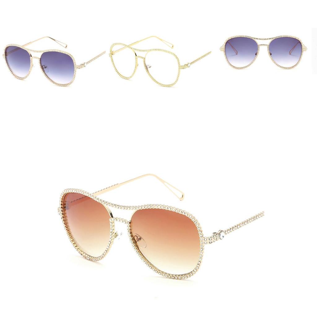 Premium Oversized Square Sunglasses For Women Featuring Sparkling Bling Frame