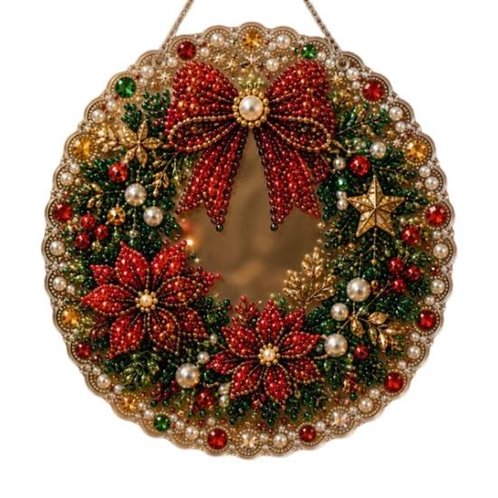Набор для алмазной вышивки Рождественский ornament, Набор для подвешивания с искусственным жемчугом, DIY 3D бусины, Ручная работа, Праздничный декор для дома, Арт-ремесло, Акриловая панель с драгоценными камнями для окна,