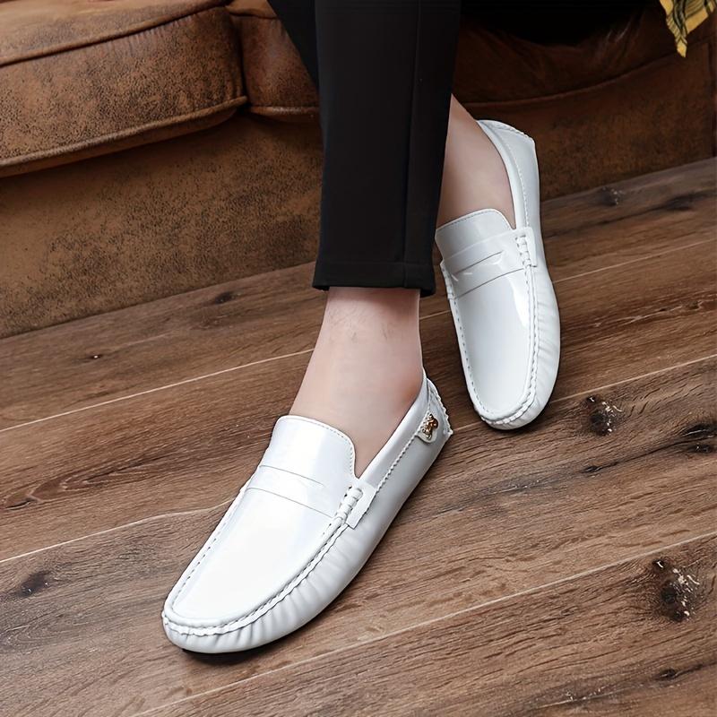 Мужские лоферы. Шикарные женские лоферы из лакированной кожи. Легкость надевания, прочная резиновая подошва, универсальные туфли на плоской подошве для повседневного комфорта.