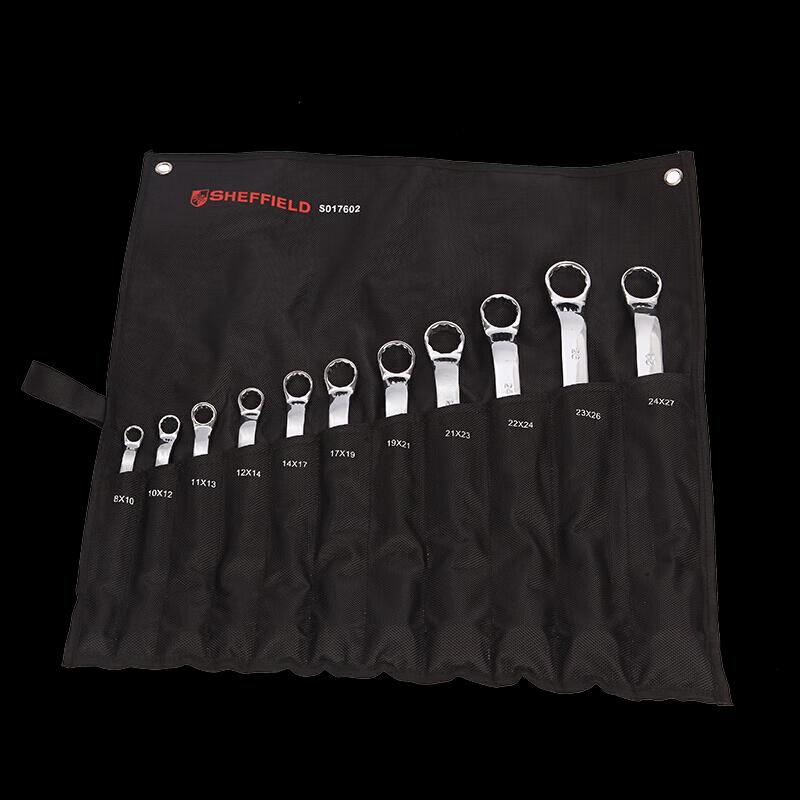 SHEFFIELD S017602 11-Piece Chrome Vanadium Double Ring Wrench Set