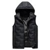 Men's Autumn and Winter Hooded Warm Vest Large Size Casual Sleeveless Vest Padded Vest Tops