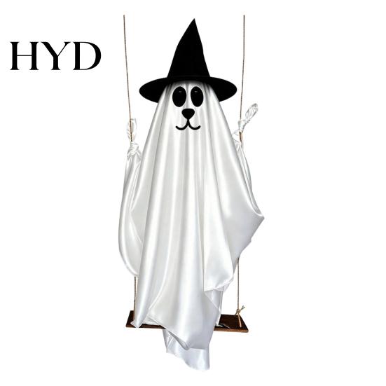 Hanging Spooky Ghost for Halloween Outdoor Decoration, Cute Flying Satin White Decoration With Best Materials Home, Tree, Porch, Patio, Lawn, Garden,