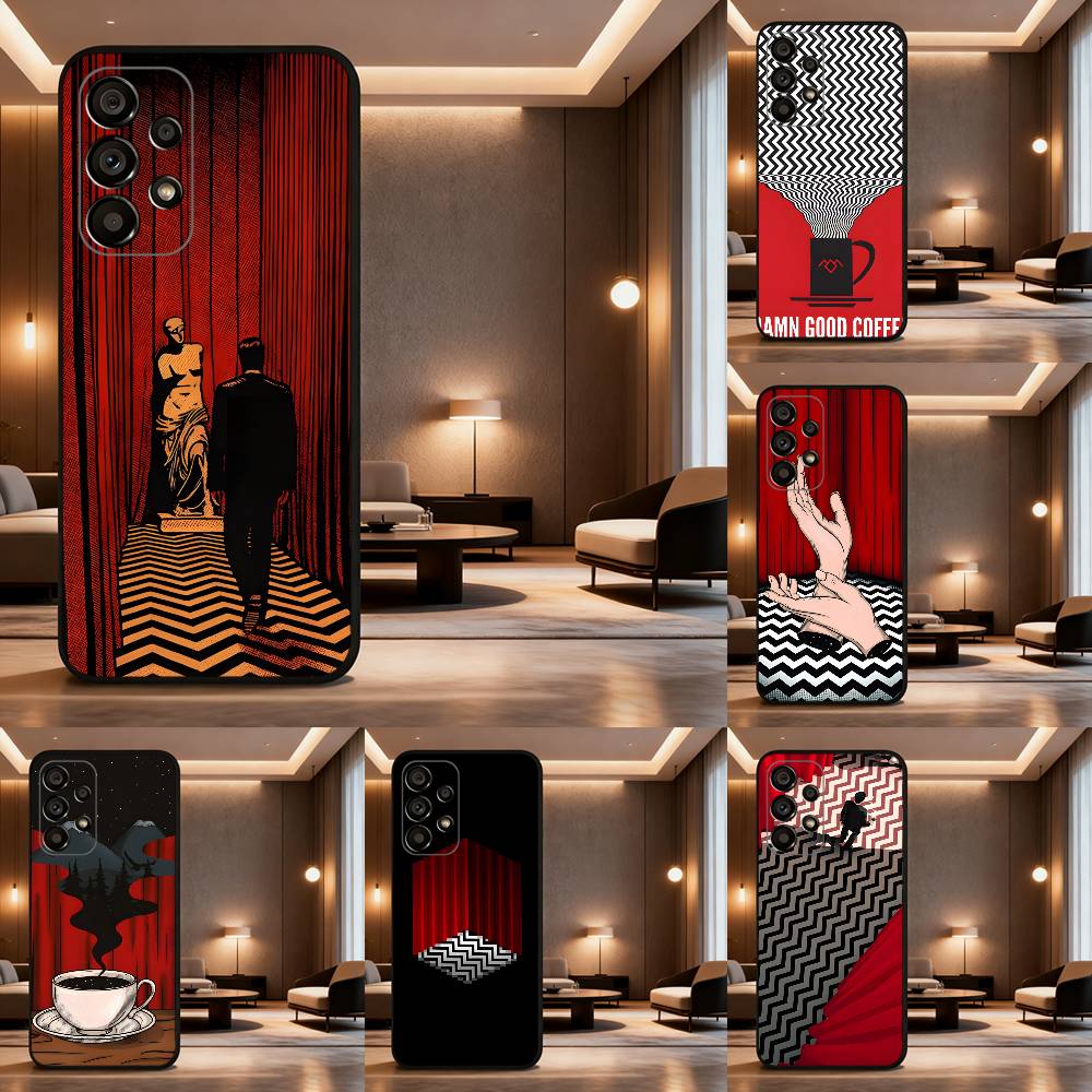 Twin Peaks Art Phone Case For Samsung Galaxy A73,31,32,72,41,53,52,71,22,5G,Note,J7,8,9 Soft Black Silicone Cover