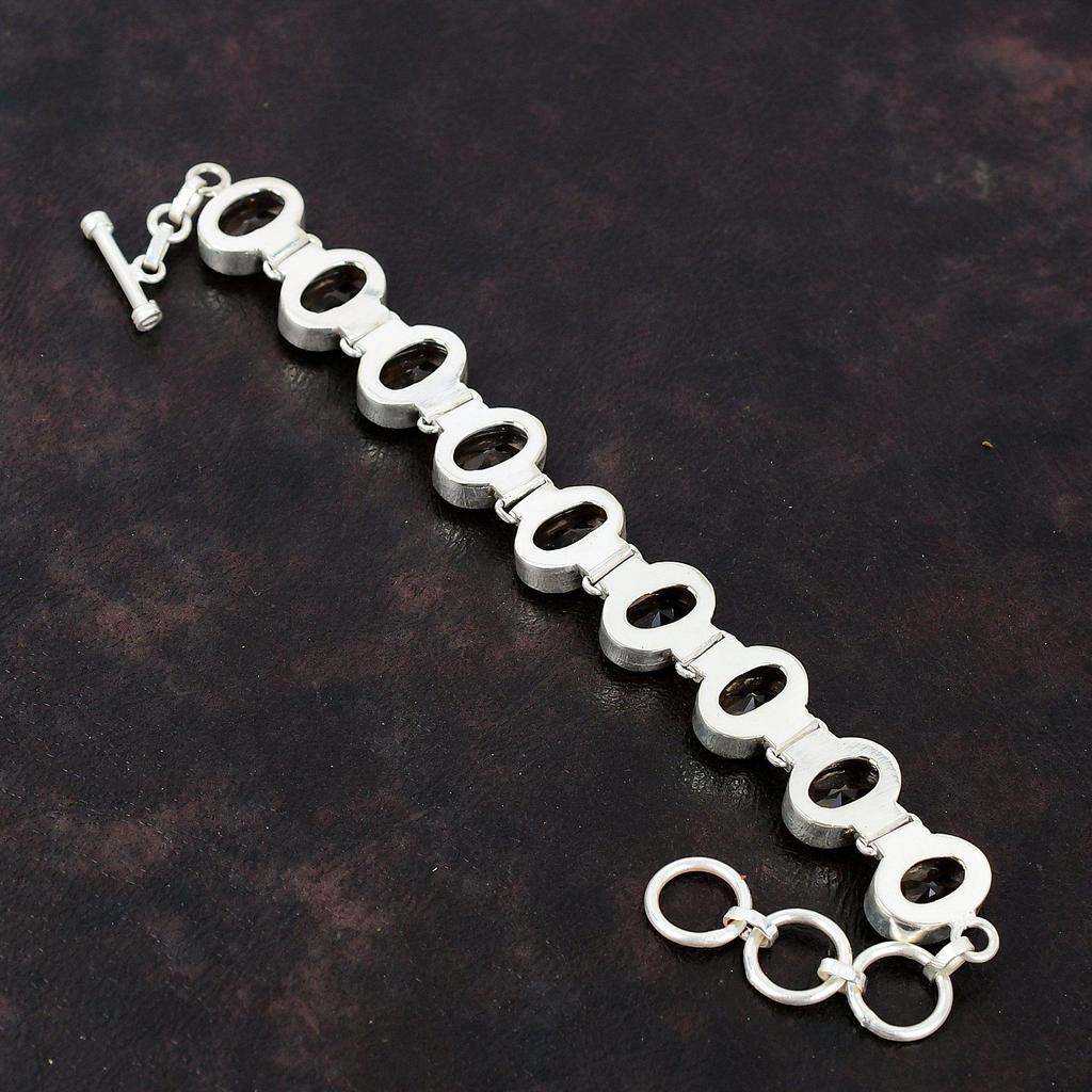 Граненый браслет из морганита, браслет из стерлингового серебра 925 пробы, регулируемый браслет-цепочка, браслет ручной работы, ювелирные изделия из натурального драгоценного камня, подарок для мамы