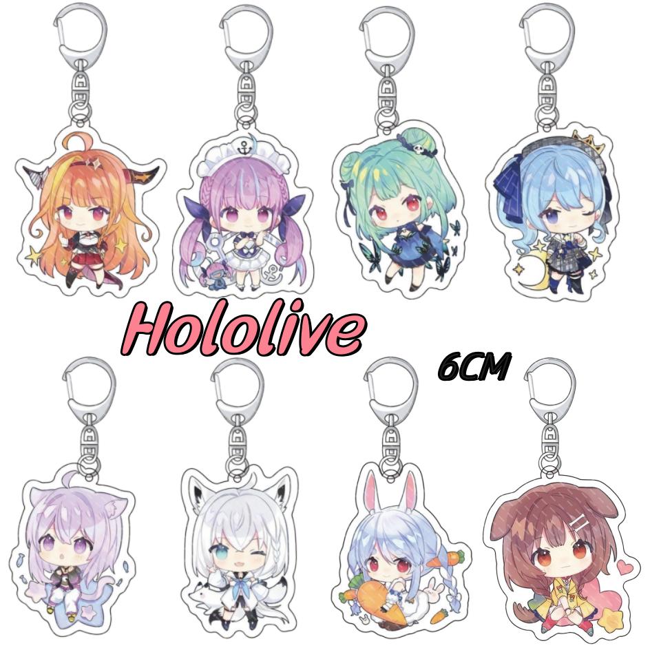 Модный Косплей Брелок для Ключей с Фигурками Аниме Hololive Vtuber Инугами Короне Усада Пекора Сакура Мико Хошимати Суйсей Брелок 6см
