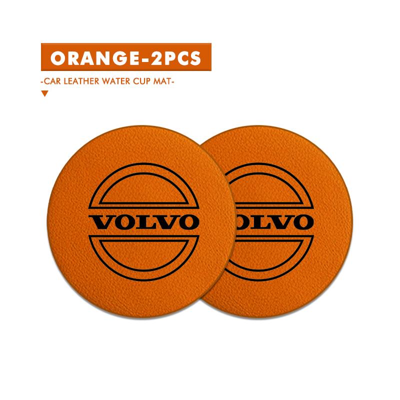 2pcs Suede Car Coaster Water Cup Drink Holder Mat Anti-Slip Pad For Volvo XC60 XC90 S60 S80 V60 C70 S40 C30 V90 V60 C40 XC40 V70 FD8