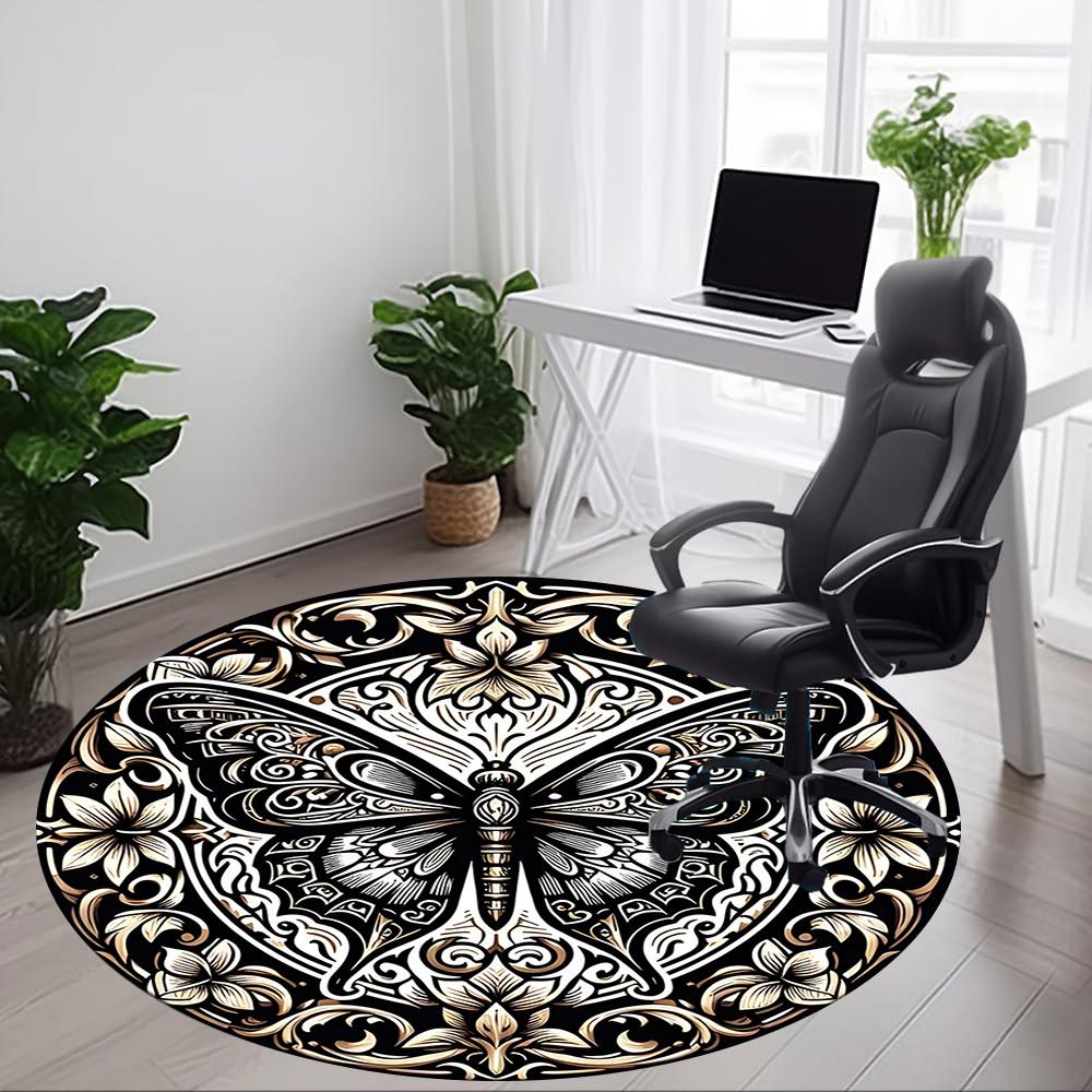 1pc Butterfly Mandala Carpet for Office, Non-slip, Soft and Durable Office Rug, Perfect for Office yy260128049