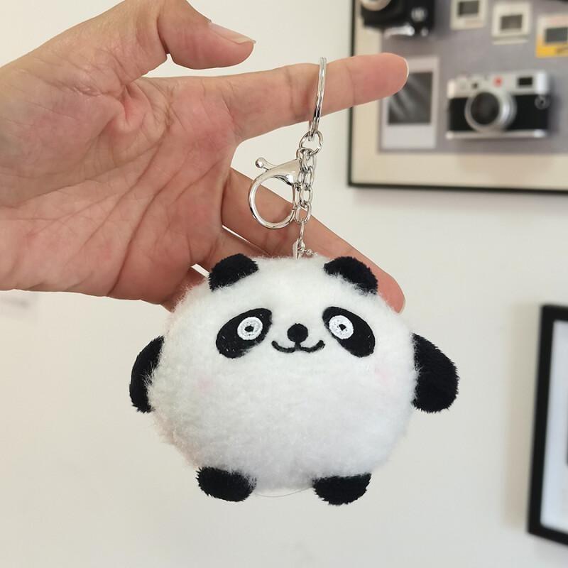 Cute Cartoon Panda Plush Keychain Doll Fat Dundun Toy Bag Hanging Accessories Mini Doll Doll