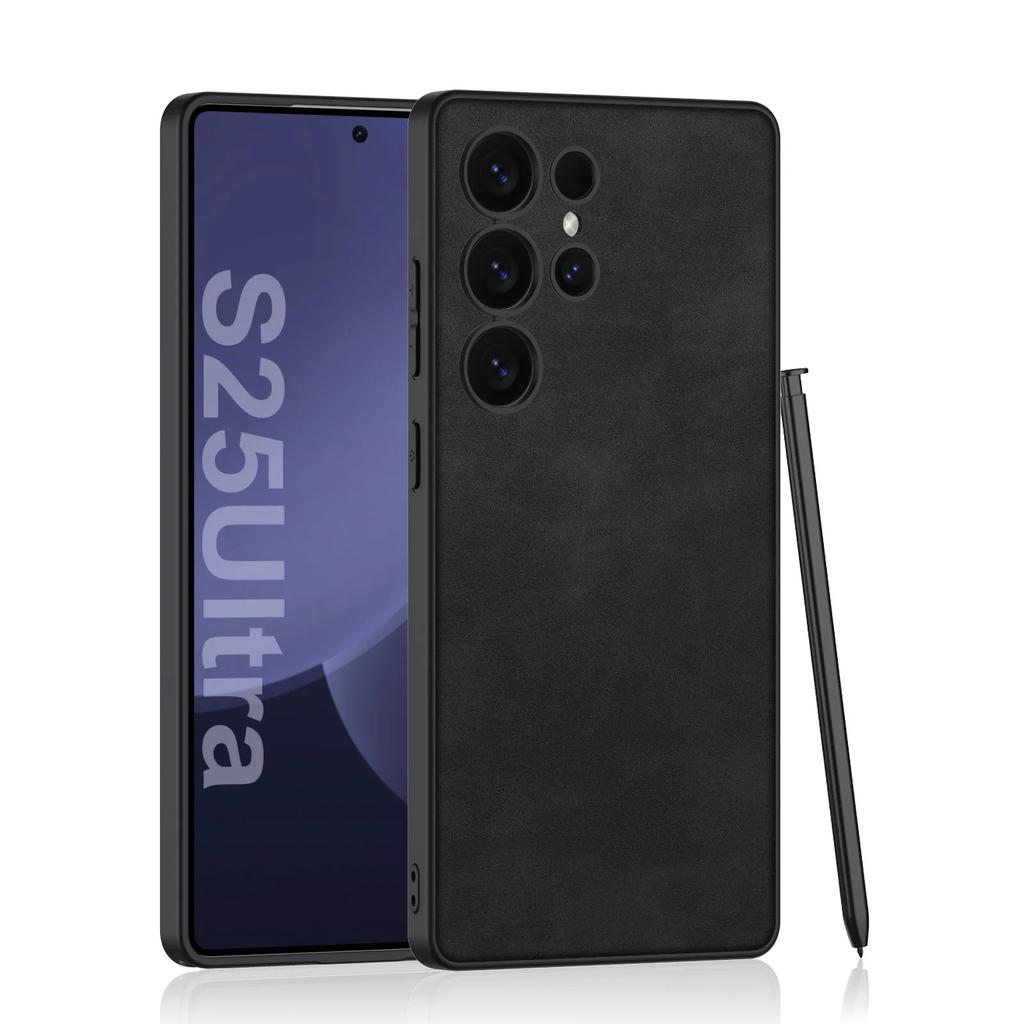 Роскошный кожаный чехол для телефона S24Ultra S25Ultra противоударный чехол для Samsung Galaxy S23 S24 S25 Ultra Nubuck Leather Protective Case