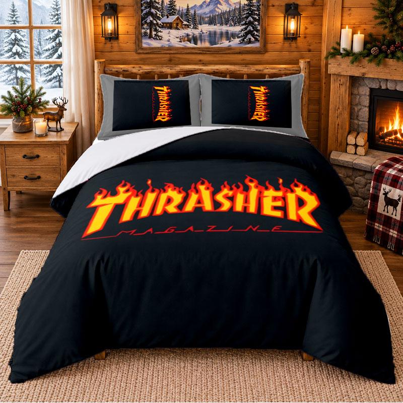 Trapstar Pattern Bedding 3Pcs Set Bed Sheet And Pillowcases For Indoor Bedroom