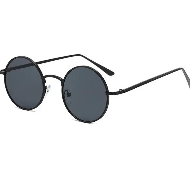 Мужские солнцезащитные очки в стиле ретро-панк, женские винтажные круглые с металлической оправой, с цветными линзами, модные очки, защита от УФ-лучей UV400