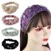 Трендовые для девочек широкие боковые жемчужные нескользящие женские повязки для волос кружевная повязка на голову корейская повязка на голову цветок