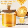 2Pcs Honey Jar and Dipper Stick 500ml Honey Pot with Wood Lid Clear Glass Honey Container Leakproof Honey Jar Dispense for Home