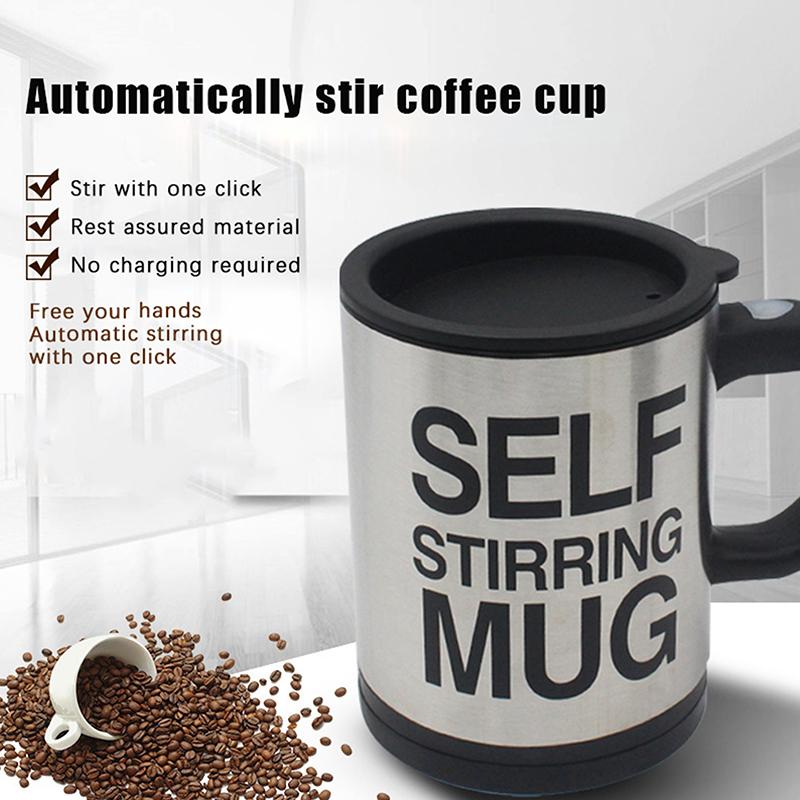 Mug 400ml Electric Mixing Cup Lazy Automatic Self Stirring Coffee Milk Drink Mug Blender Stainless Steel With Lid Gift Box