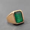 Rich Green Natural Emerald 925 Sterling Silver Yellow Gold Overlay Ring Jewelry, Handmade Gift Ring Jewelry